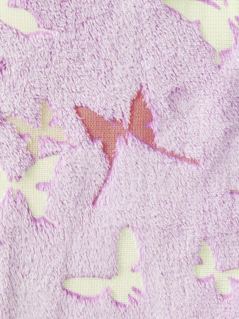Glow in the Dark Butterfly Pajama Set – Ultra Soft Cozy Long Sleeve Top and Pants