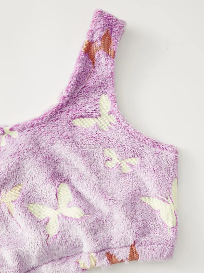 Glow in the Dark Butterfly Pajama Set – Ultra Soft Cozy Long Sleeve Top and Pants
