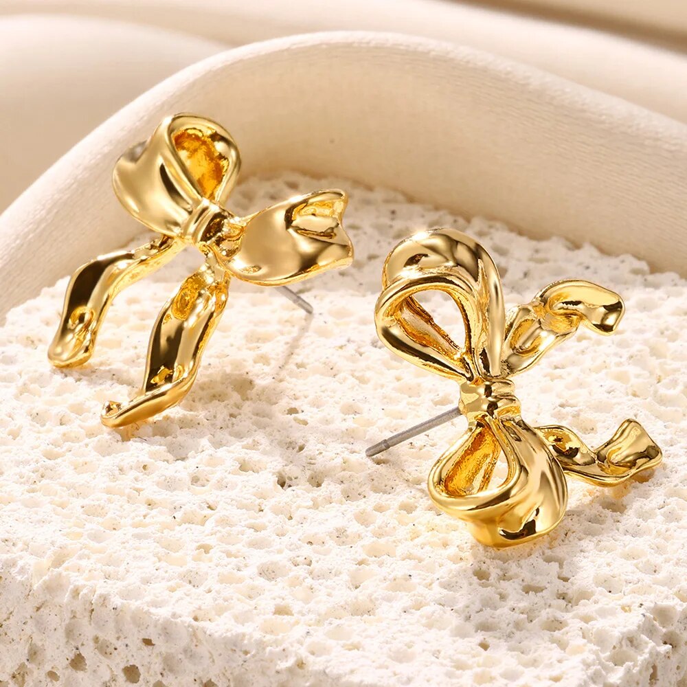 Bow Knot Earrings for Women – Lightweight Everyday Elegant Stud Earrings