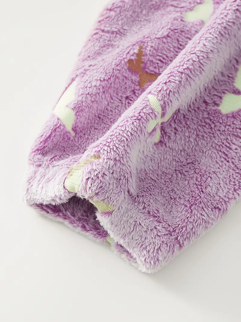 Glow in the Dark Butterfly Pajama Set – Ultra Soft Cozy Long Sleeve Top and Pants