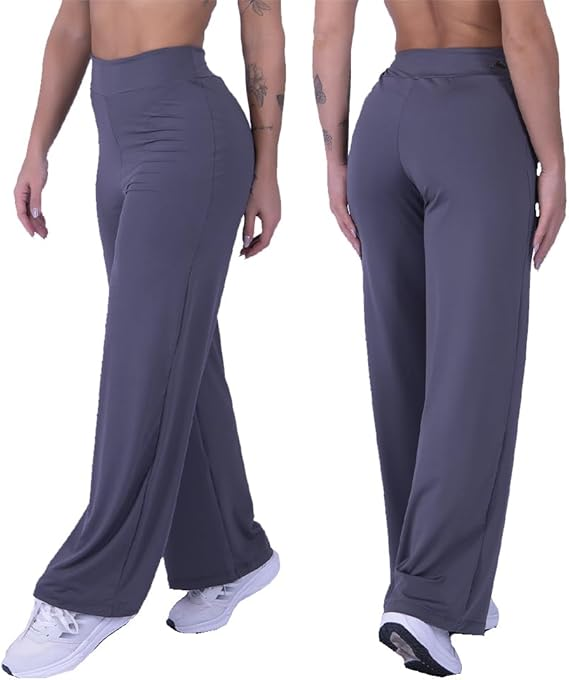 High-Waisted Wide-Leg Athletic Trousers