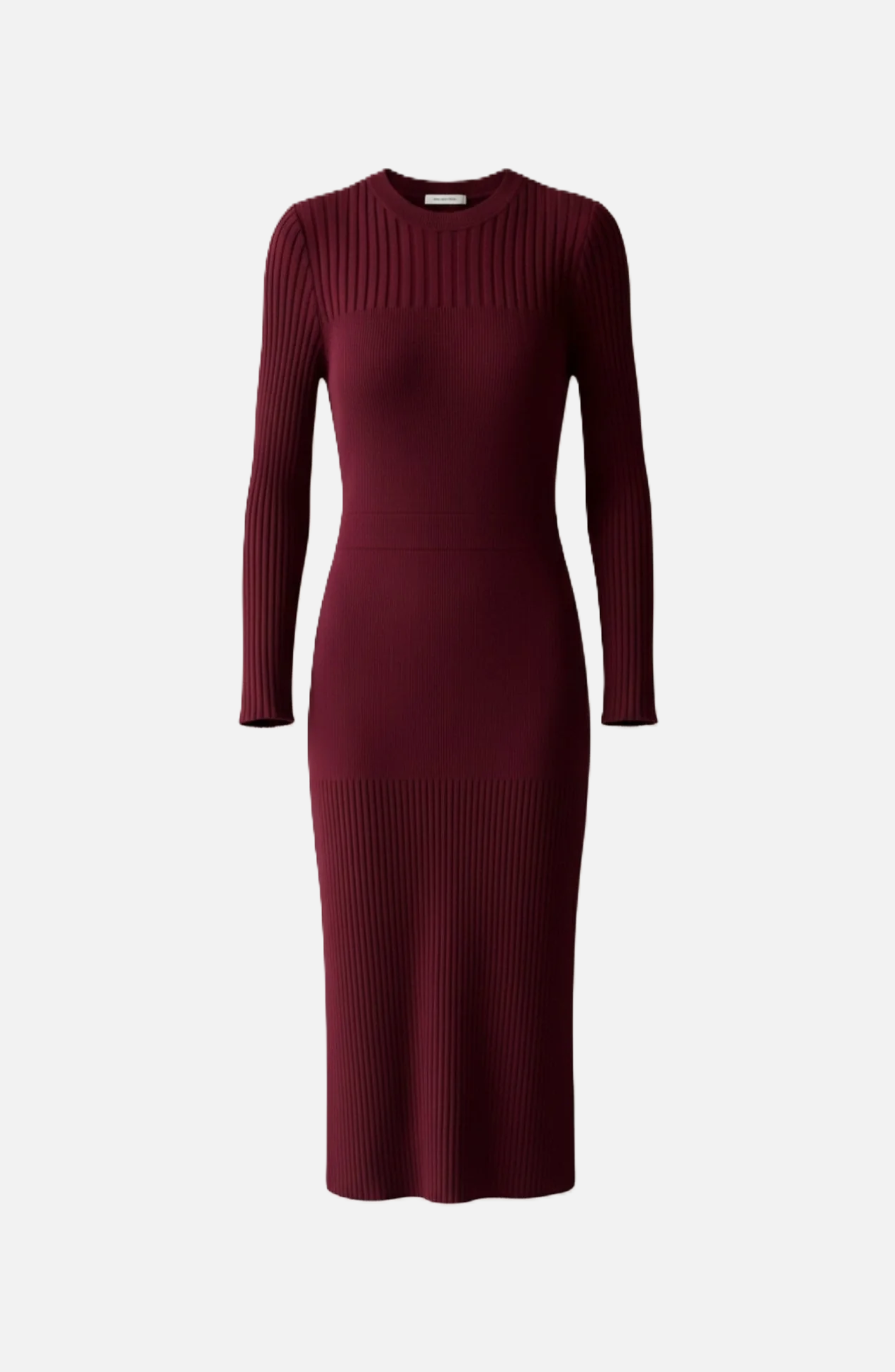 Bodycon Sweater Midi Dress Ribbed Knit Long Sleeve Crew Neck