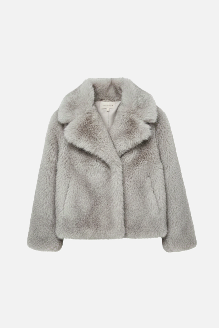 Faux Fur Jacket Women Shawl Collar Plush Short Jacket