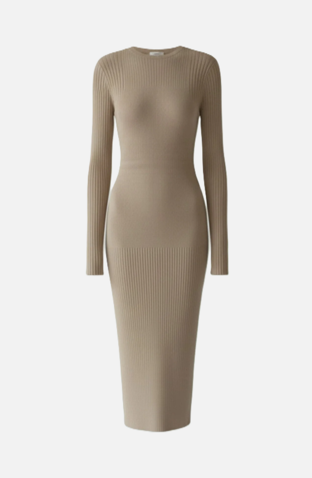 Bodycon Sweater Midi Dress Ribbed Knit Long Sleeve Crew Neck