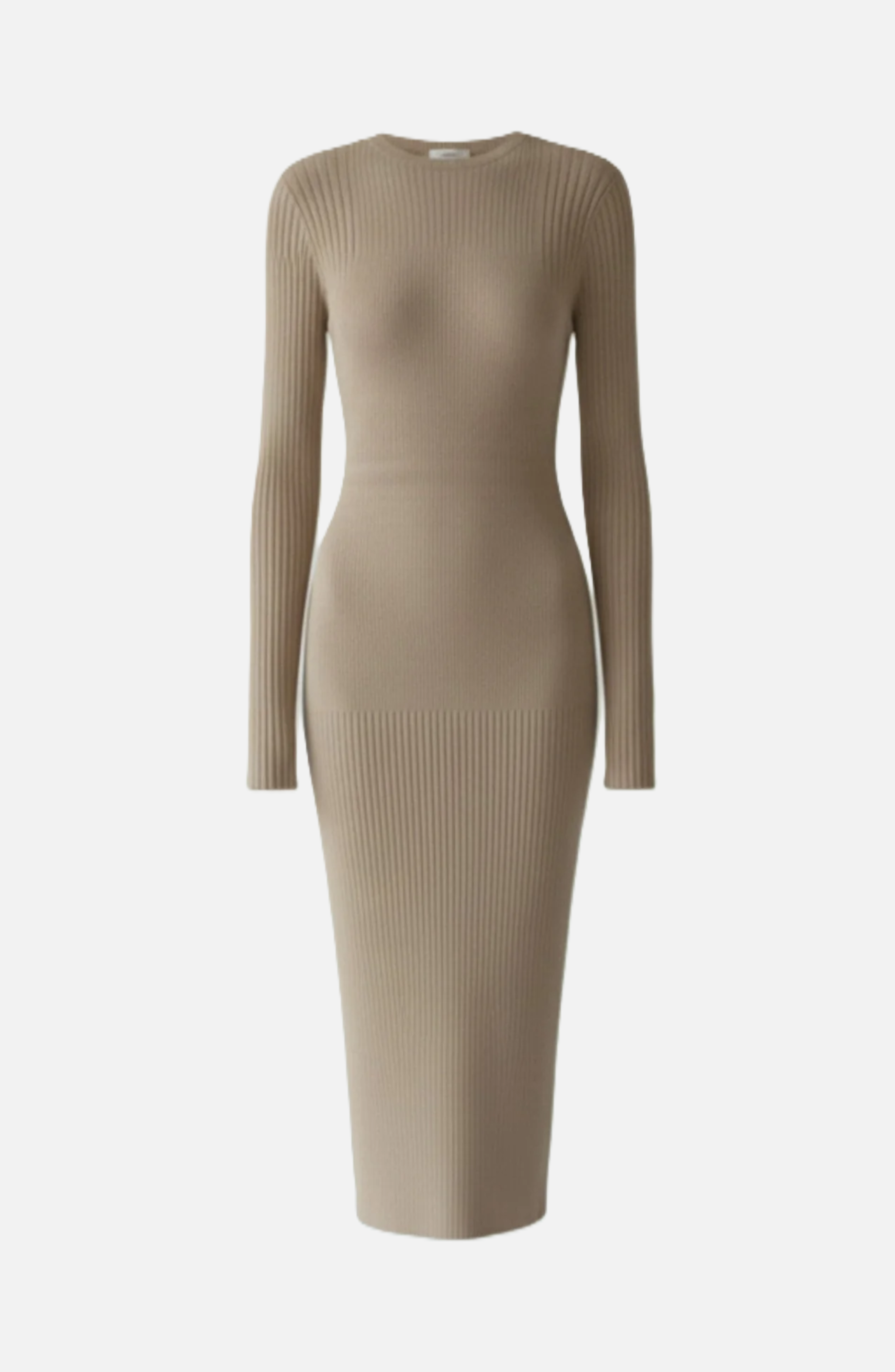 Bodycon Sweater Midi Dress Ribbed Knit Long Sleeve Crew Neck