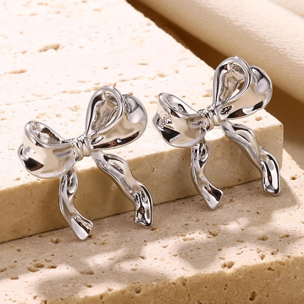 Bow Knot Earrings for Women – Lightweight Everyday Elegant Stud Earrings