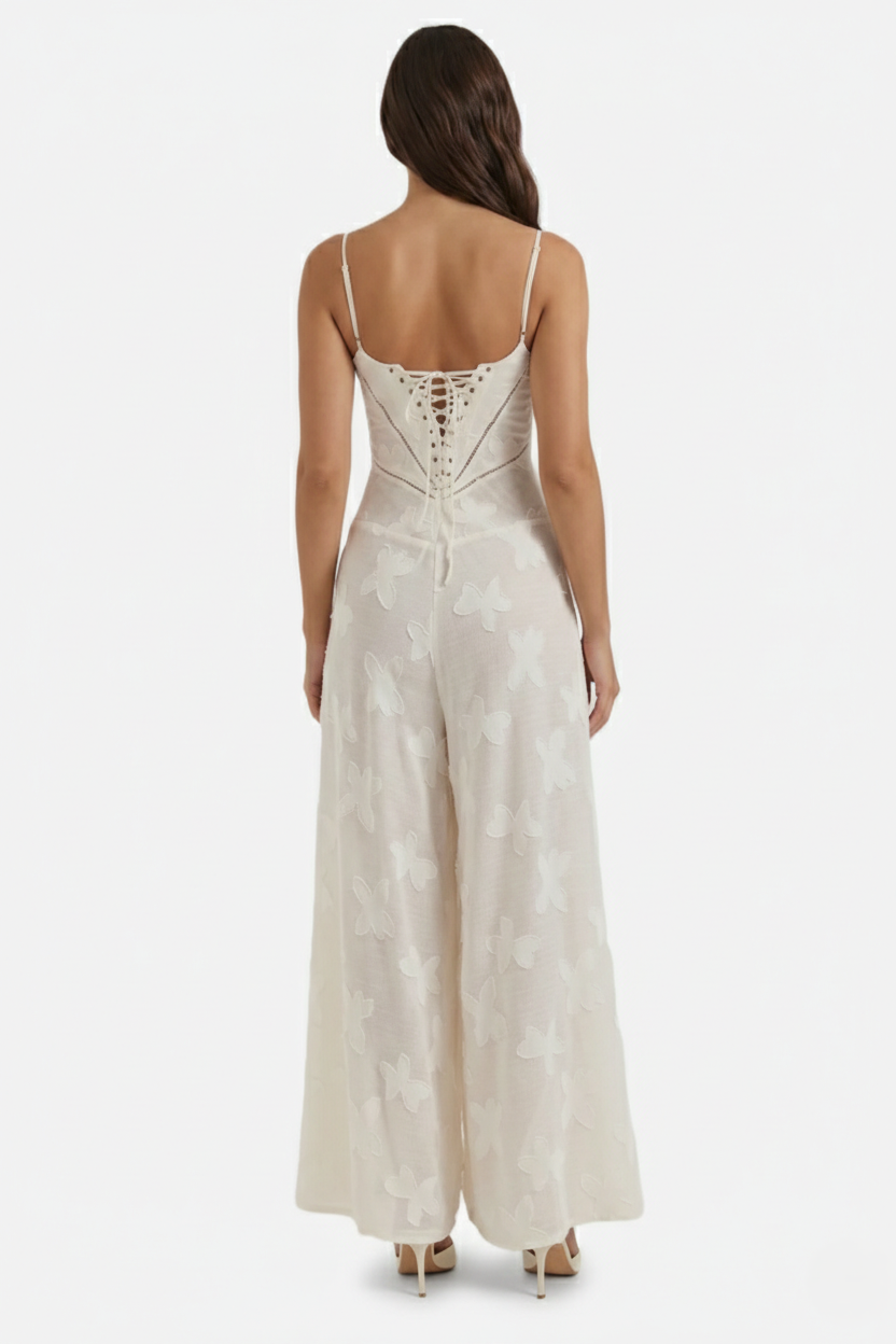 Floral Slip Maxi Dress with Lace-Up Back