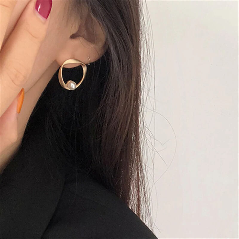 14K Gold Plated Pearl Earrings for Women – Minimalist Elegant Jewelry