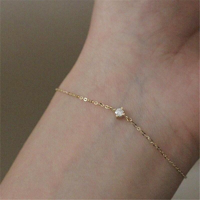 Adjustable 925 Sterling Silver Bracelet with Sparkling Accents for Women – Elegant Minimalist Jewelry