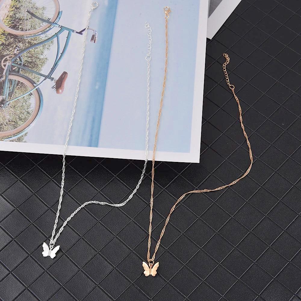 14K Gold Plated Butterfly Pendant Necklace for Women – Elegant Minimalist Jewelry